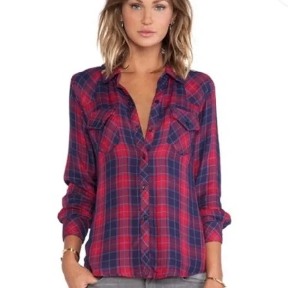 RAILS Red Plaid Flannel Button Front Sz S - Picture 1 of 3